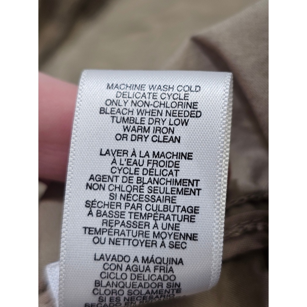 Michael Kors Anorak Jacket Wmns 1X Khaki Tan Cotton Hooded Utility Safari Pocket - Picture 8 of 8